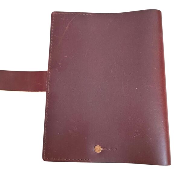 Rustico Leather Flap Writing Journal Portfolio Notebook Cover Burgundy NEW - Picture 3 of 4
